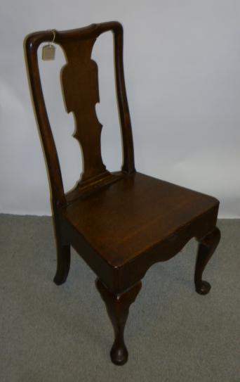 Appraisal: A SET OF FOUR EARLY GEORGIAN OAK CHAIRS the shaped