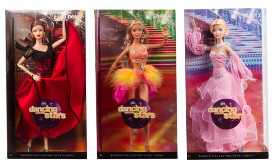 Appraisal: Sale Lot Three Pink Label Dancing with the Stars Barbies