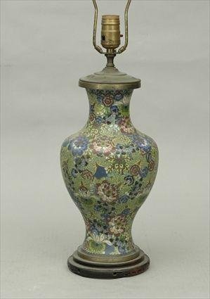 Appraisal: Chinese Cloisonn Baluster-Form Vase Lamp