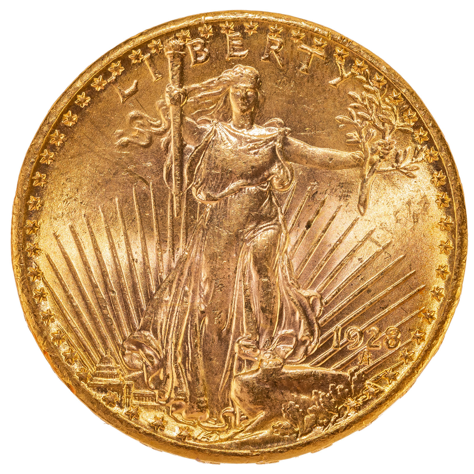 Appraisal: SAINT GAUDENS AU Some rub on the obverse holds back