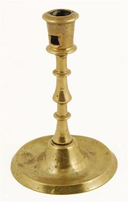 Appraisal: A mid th century Dutch brass candlestick raised on a