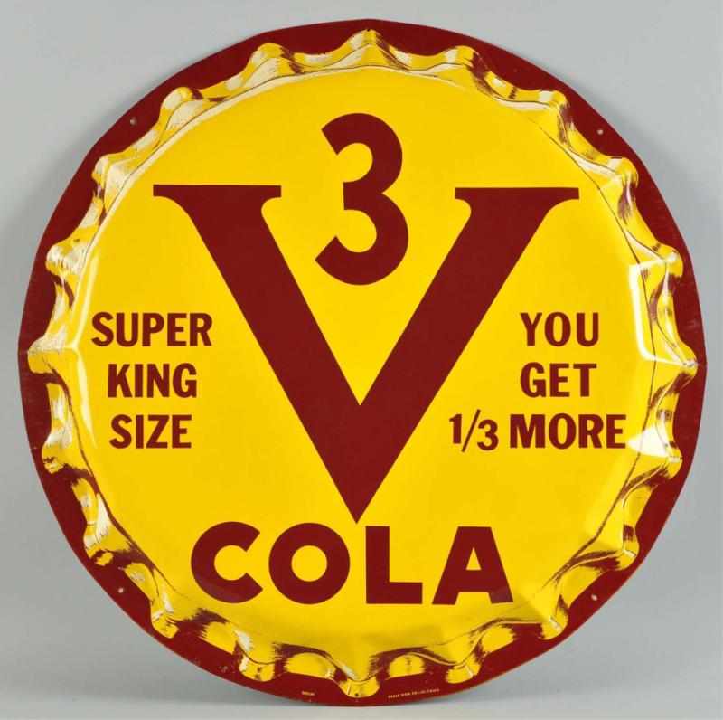 Appraisal: Lot of Embossed Tin V Cola Signs Description Circa s