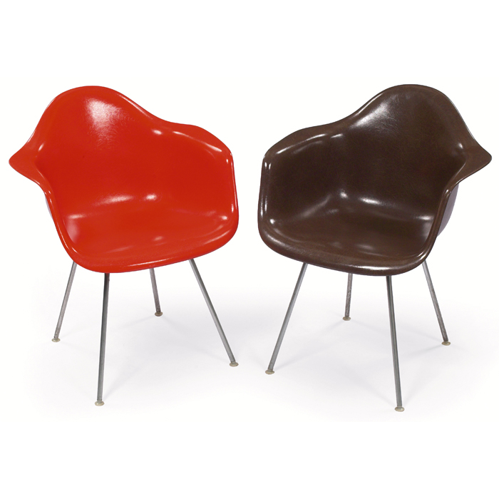 Appraisal: Charles and Ray Eames shell chairs pair by Herman Miller