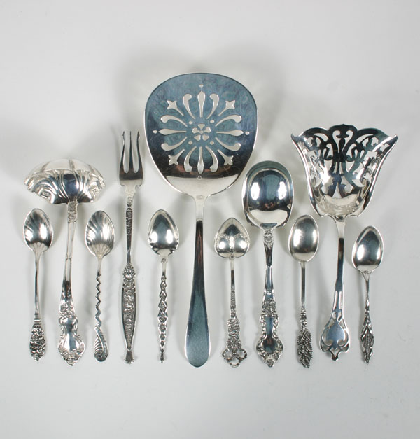 Appraisal: Lot of sterling items including ladles pickle fork horseradish spoon