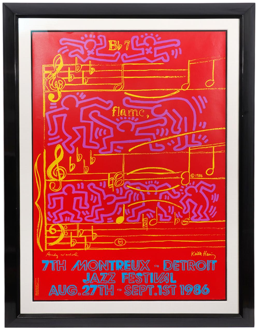 Appraisal: KEITH HARING AND ANDY WARHOL JAZZ FESTIVAL POSTERThis jazz poster