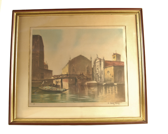 Appraisal: A Pierre Franc Lamy Print of Venice signed P Franc