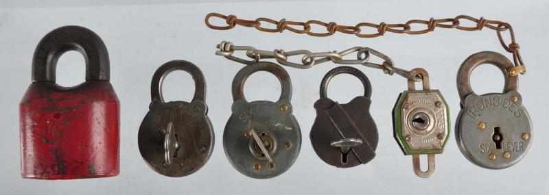 Appraisal: Lot of Unusual Locks Description Includes one large and thick