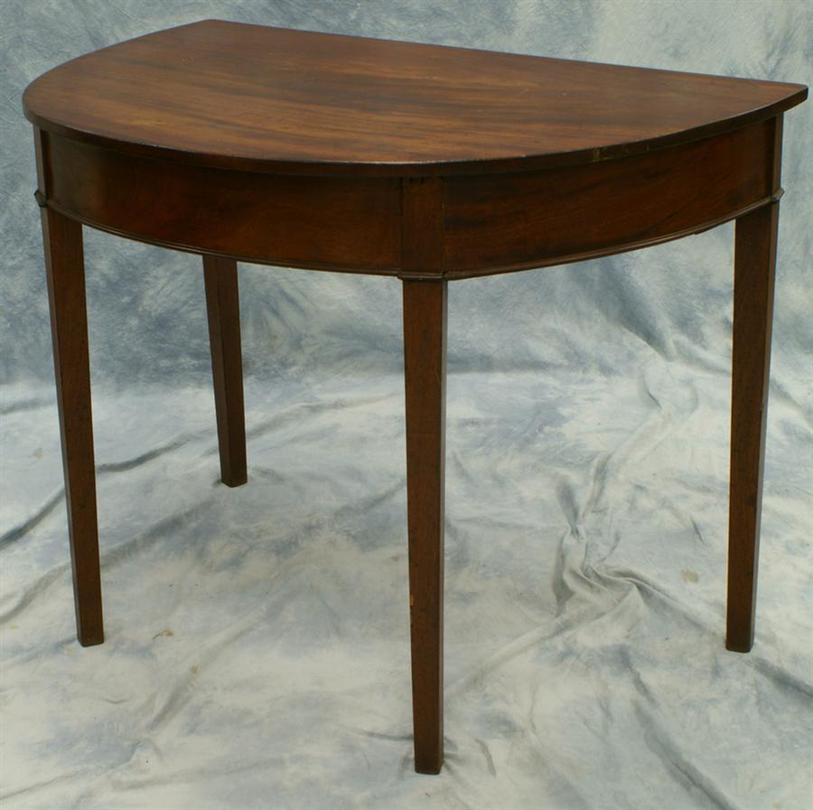 Appraisal: Mahogany Hepplewhite demilune table th c d x w x