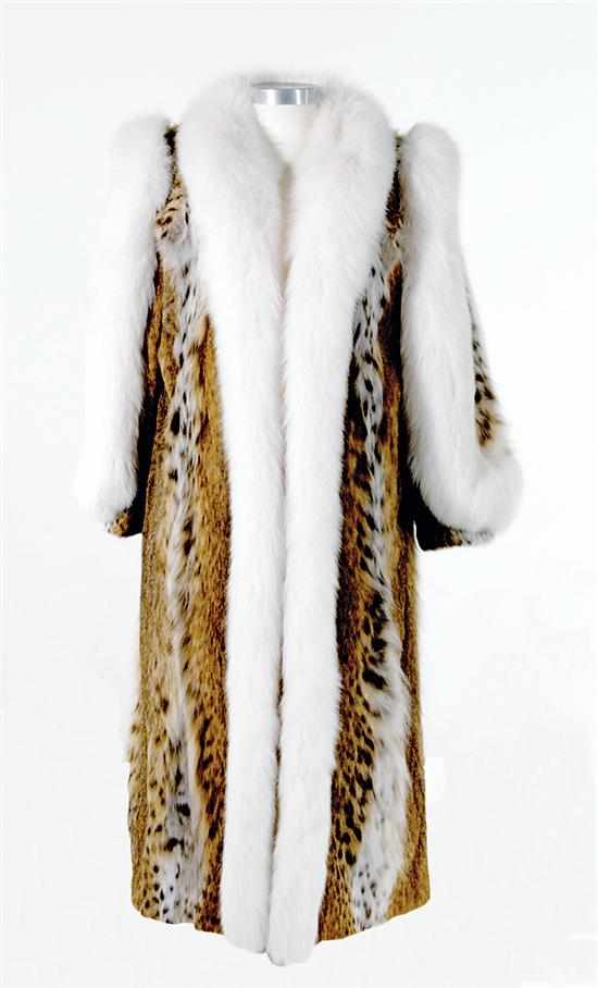 Appraisal: Spotted lynx fur coat full length medium size Provenance Property