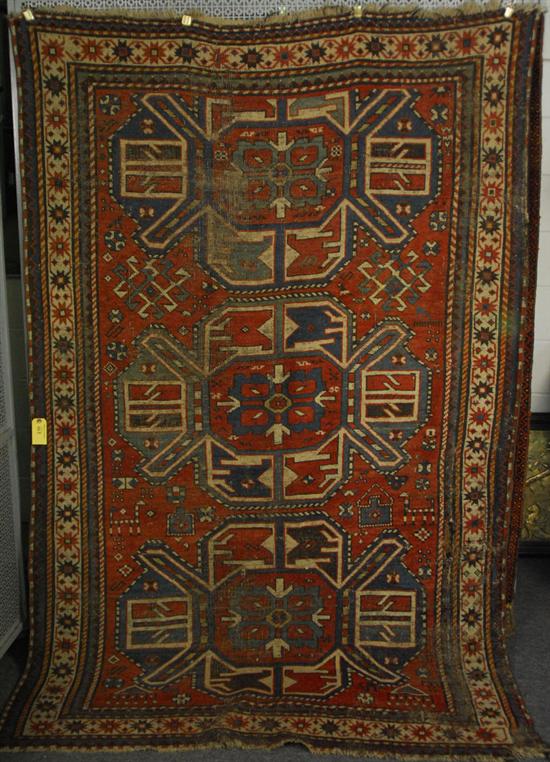 Appraisal: KAZAK RUG Caucasus circa feet x feet