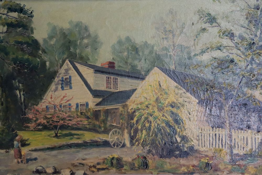 Appraisal: UNSIGNED Oil On Canvas House From a Westchester storage -