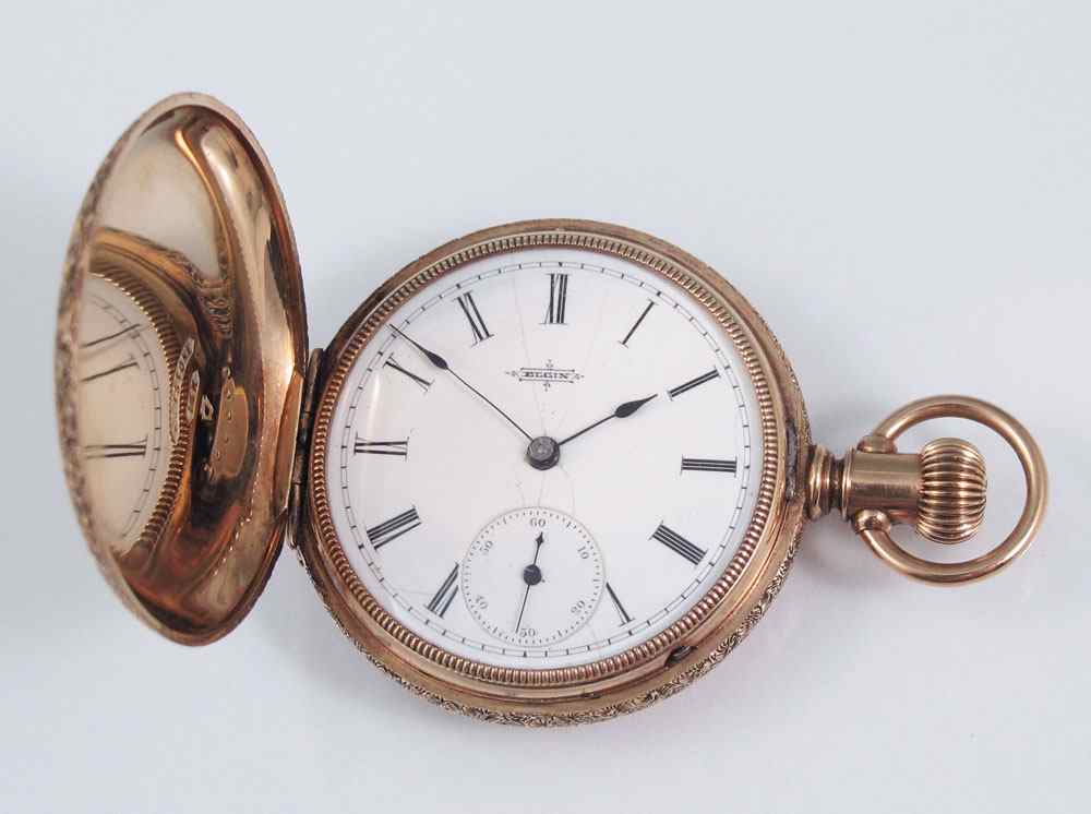 Appraisal: ELGIN SOLID K GOLD VICTORIAN HUNTERS CASE POCKET WATCH circa