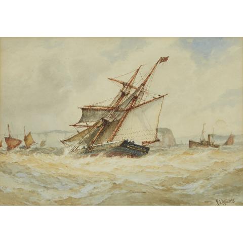 Appraisal: Frederick James Aldridge - FISHING TRAWLERS OFF DOVER CLIFFS British