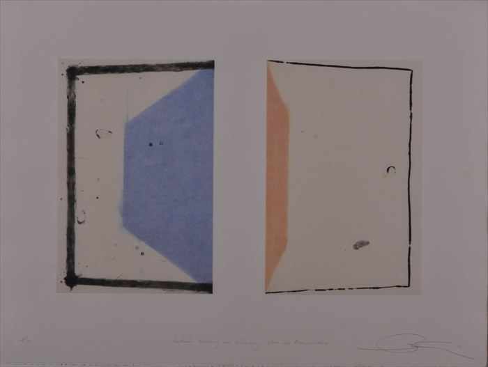 Appraisal: SHOICHI IDA - OPENINGS CLOSINGS BLUE ORANGE NO Three intaglio