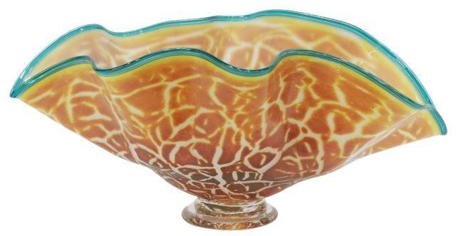 Appraisal: Contemporary art glass Flutter bowl signed Ignis ' Chris Mosey