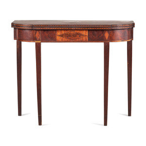 Appraisal: A Federal Inlaid Mahogany Games Table New England Circa Height