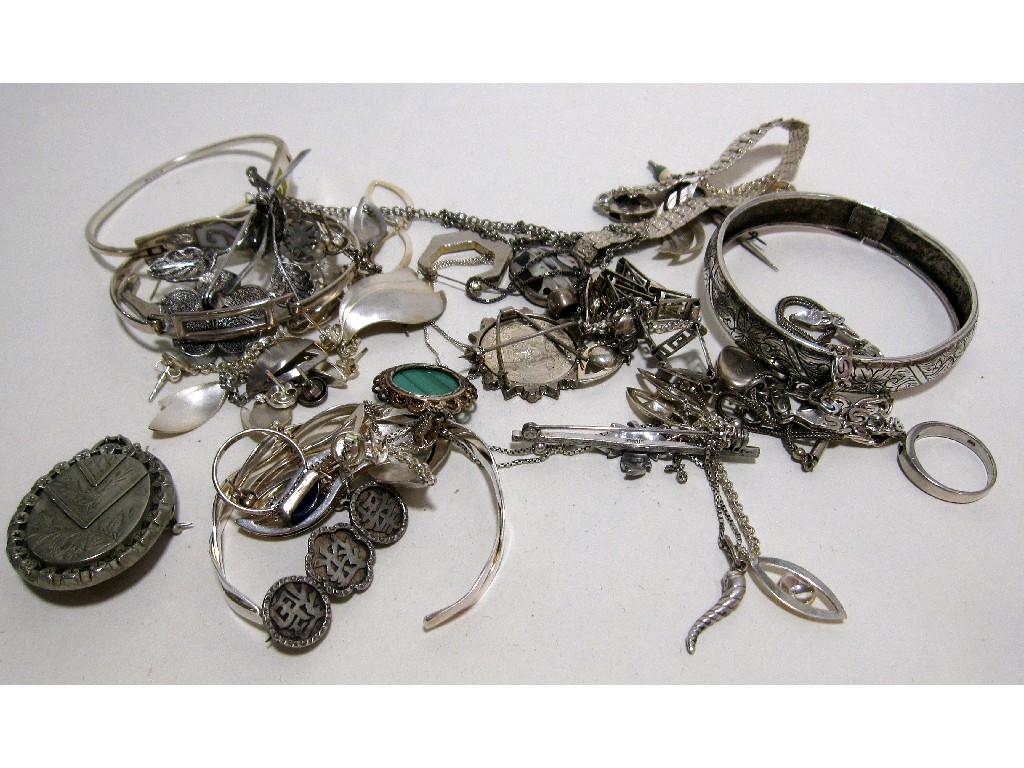 Appraisal: Lot of silver pieces to include bracelets earrings brooches pendants