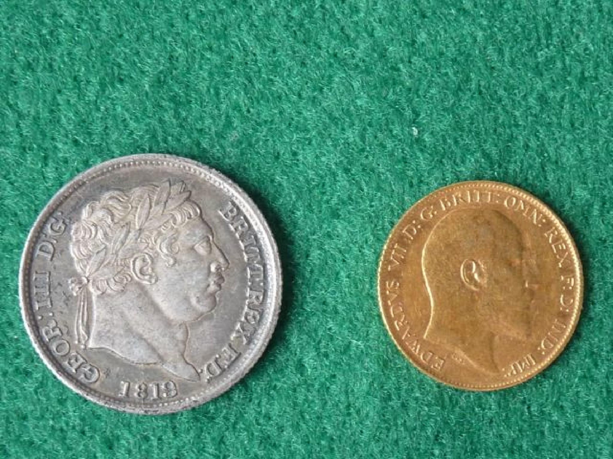 Appraisal: A Half sovereign and a George III silver shilling