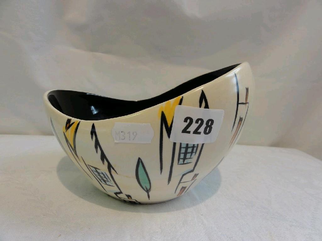 Appraisal: A Beswick bowl with painted stylised house and tree motifs