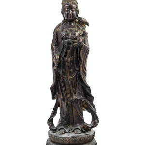 Appraisal: A Chinese Bronze Figure of Guanyin th Century apparently unmarked