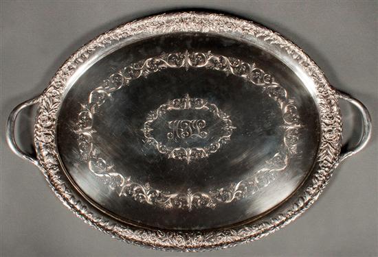 Appraisal: American repousse sterling silver service tray S Kirk Son Inc