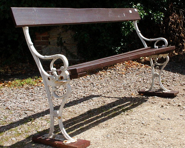 Appraisal: AN OLD GARDEN SEAT OR BENCH with cast ends and