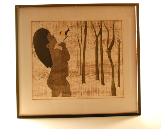 Appraisal: Rosaline Smith Got a Bird on a Stick Print Naked