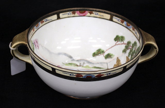 Appraisal: A NORITAKE BOWL decorated with Japanese figures in a landscape