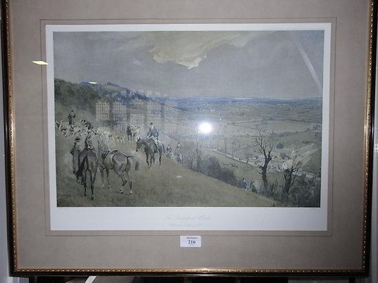 Appraisal: AFTER LIONEL EDWARDS'The Beaufort Hunt Kill Above Sodbury Vale' colour