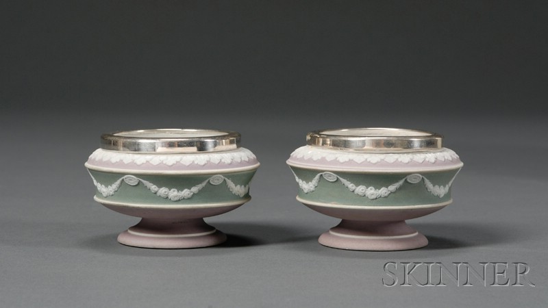 Appraisal: Pair of Wedgwood Three Color Jasper Dip Salts England late