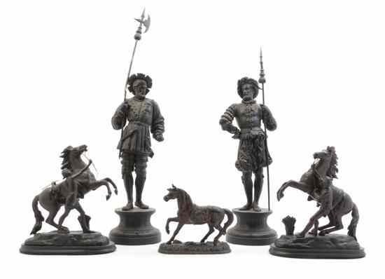 Appraisal: A Collection of Continental Cast Metal Figures and Figural Groups