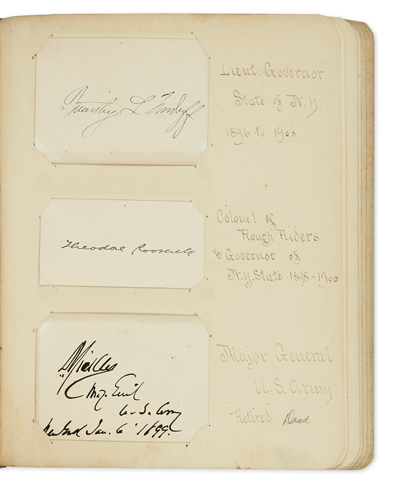 Appraisal: SPANISH-AMERICAN WAR Autograph album of American officials and army officers