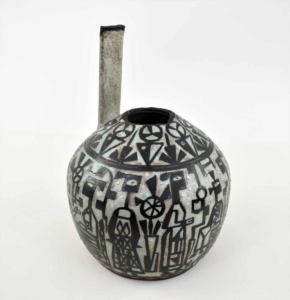 Appraisal: CONTEMPORARY ENCRA PICTOGRAPH POTTERY VESSELThe underside impressed ENCRA retailed Guevara