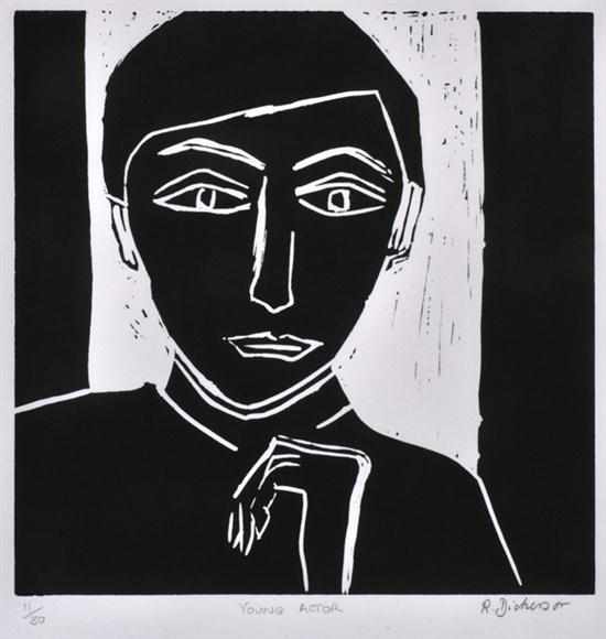 Appraisal: ROBERT DICKERSON BORN Young Actor linocut x cm