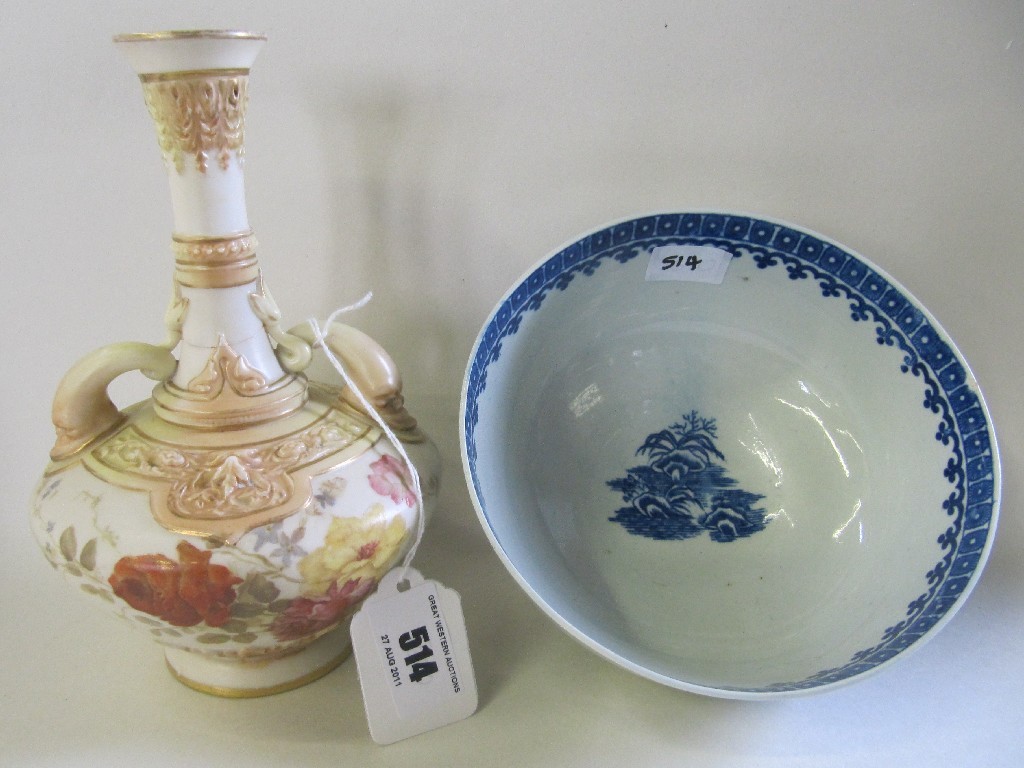 Appraisal: Royal Worcester blush ivory two handled vase and a Worcester