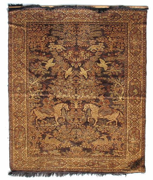 Appraisal: A Turkish rug together with a machine made tapestry size