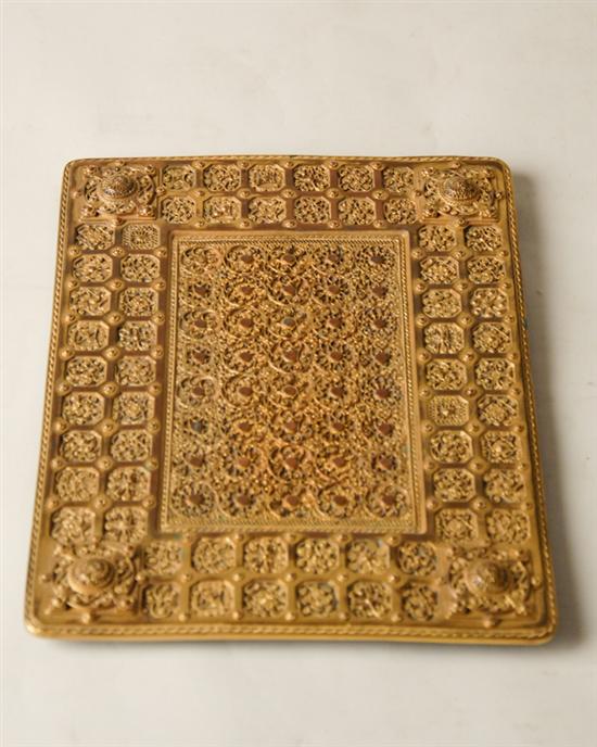 Appraisal: Repousse Brass Plaque finely detailed with repousse and applied elements