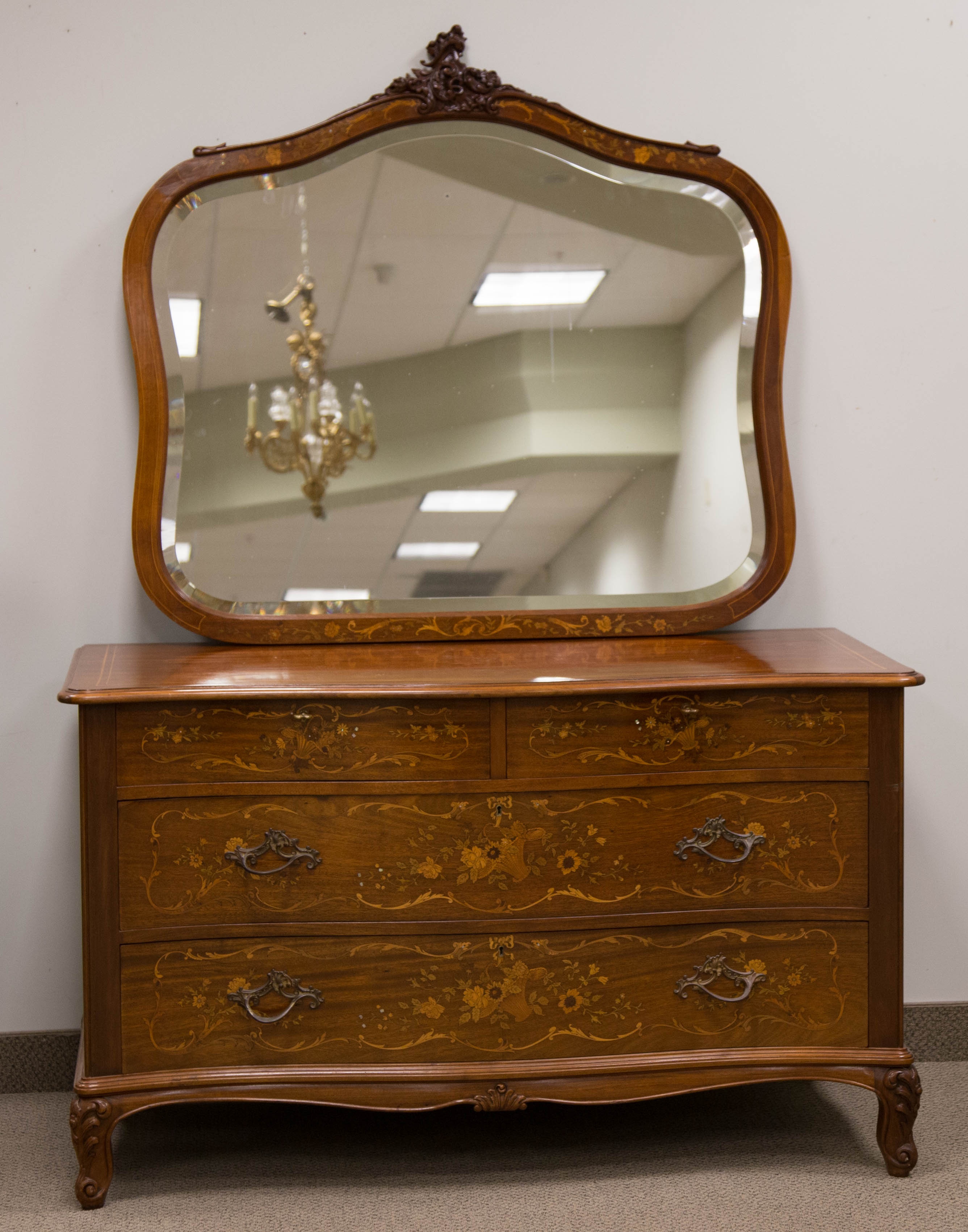 Appraisal: Three Piece Bedroom Set Possibly Horner NY Circa Inlaid mahogany