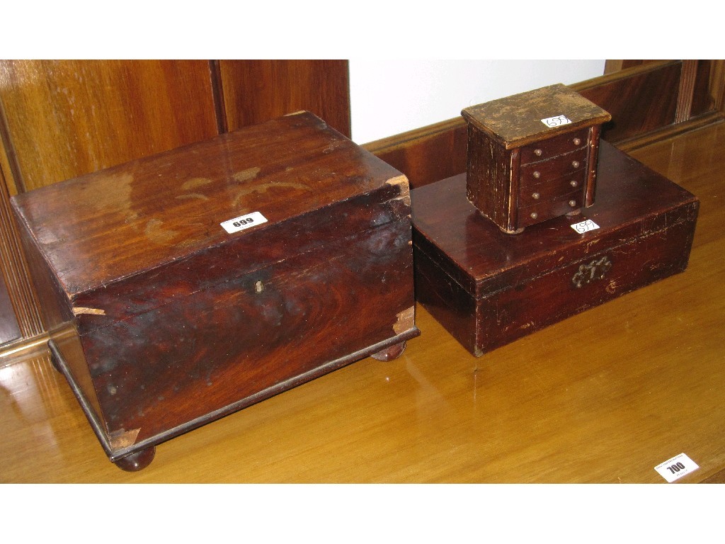 Appraisal: Lot comprising two boxes and a miniature chest