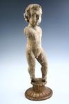 Appraisal: SANTOS - Carved and painted male child fragment as is