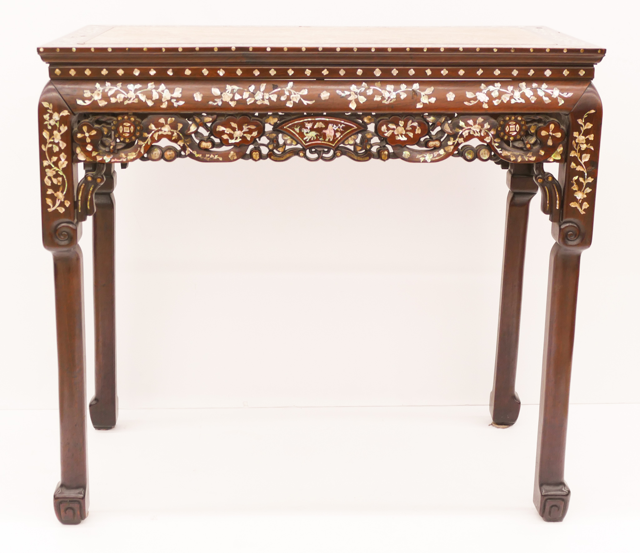 Appraisal: Chinese Qing Inlaid Rosewood Altar Table ''x ''x '' A