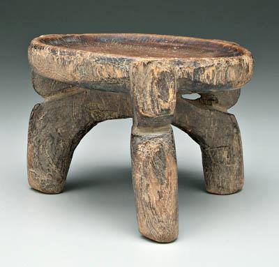 Appraisal: African wooden stool tripod base probably West Africa - x