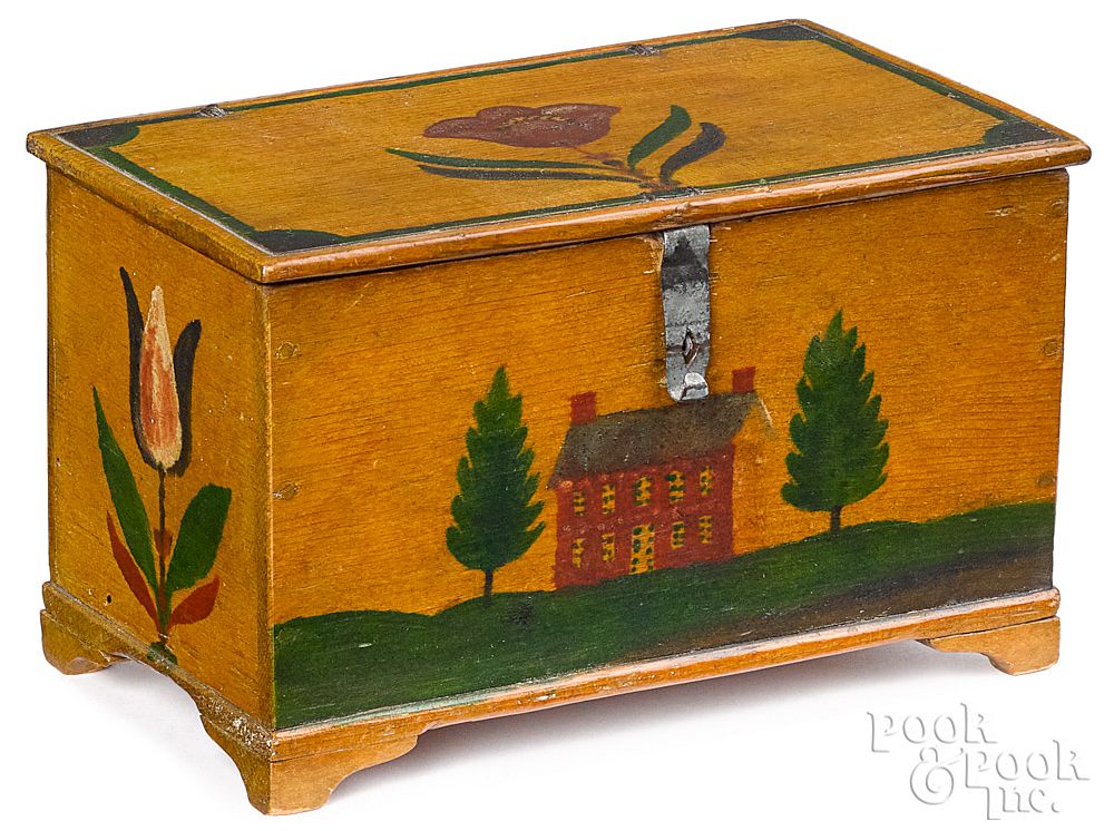 Appraisal: Lancaster Pennsylvania painted Weber dressing box Lancaster Pennsylvania painted Weber