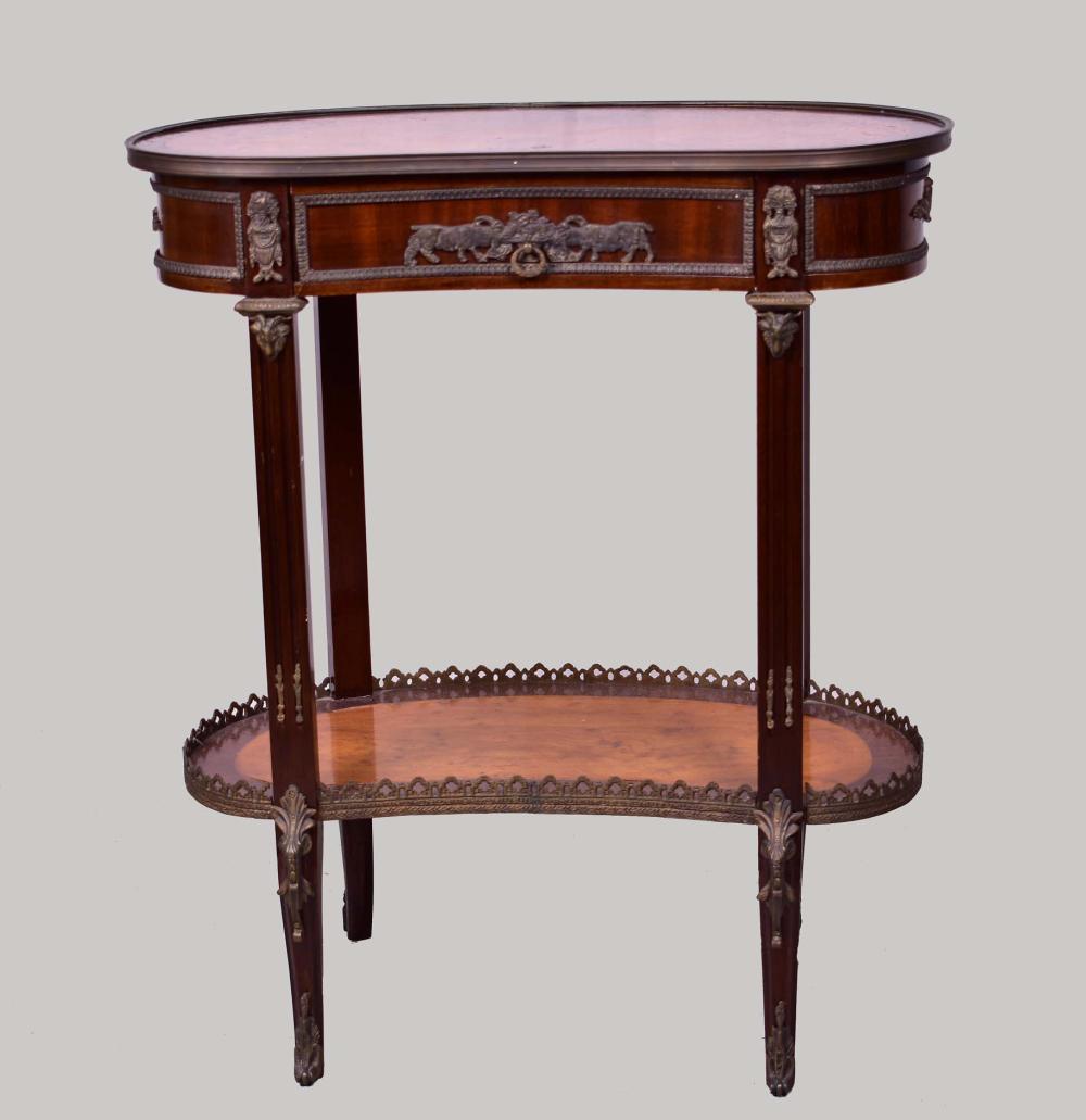 Appraisal: LOUIS XV STYLE KIDNEY SHAPED TABLELOUIS XV STYLE KIDNEY SHAPED