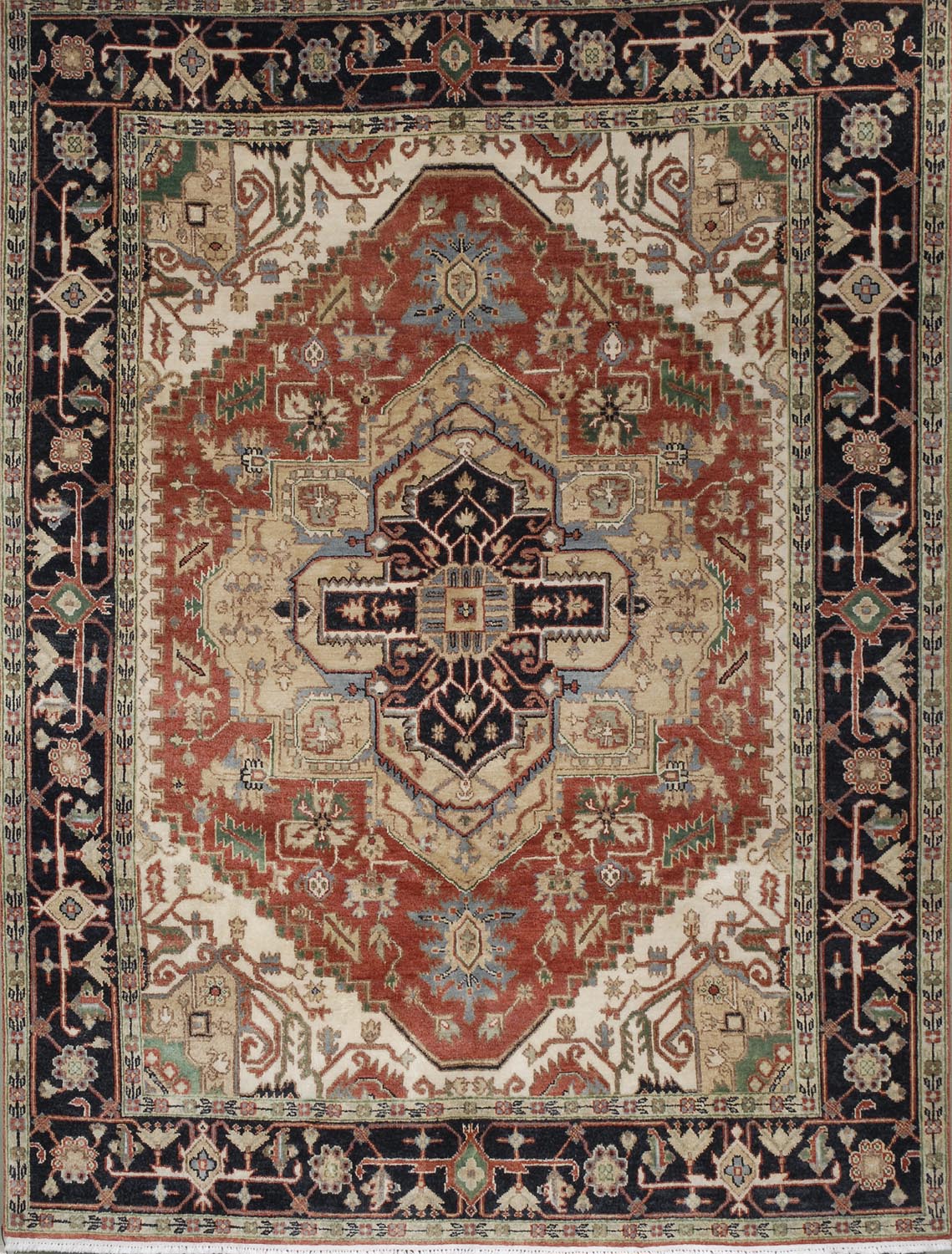 Appraisal: ORIENTAL RUG SERAPI DESIGN ' x ' Gold gabled medallion