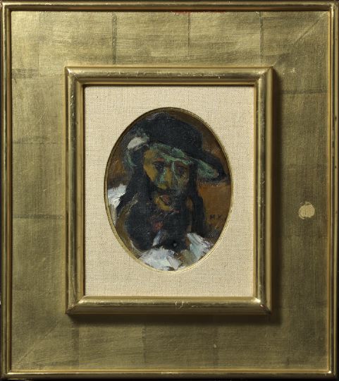 Appraisal: Mane Katz Ukrainian French - Portrait of a Rabbi oval