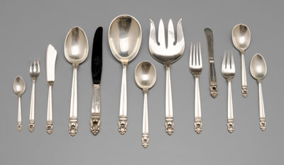 Appraisal: International Royal Danish Sterling Flatware American th century pieces no