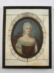 Appraisal: A miniature on ivory of a lady in early th