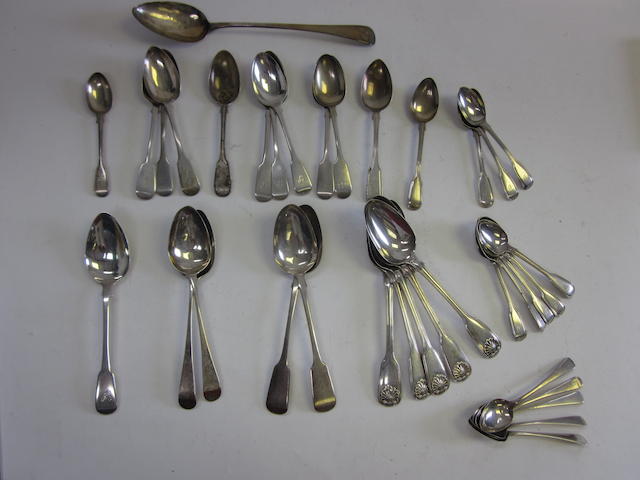 Appraisal: A quantity of silver flatware varying maker's and datesComprising five