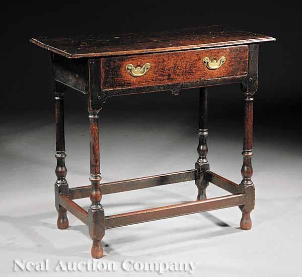 Appraisal: A Georgian Oak Dressing Table th c molded top above